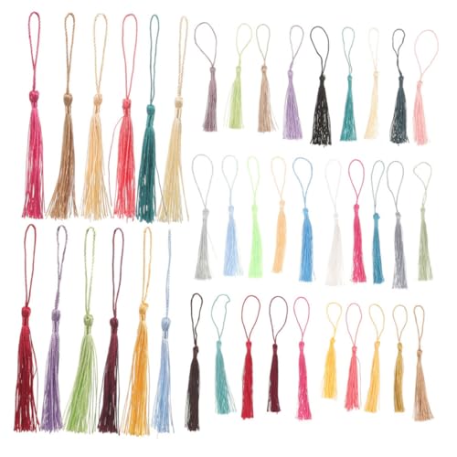 VILLFUL 240 Stück Mini Quasten zum Basteln Weiche Handgemachte Anhänger für Schmuck Lesezeichen DIY Projekte Kreative Kleine Tasseln in Zufälligen Farben für von VILLFUL