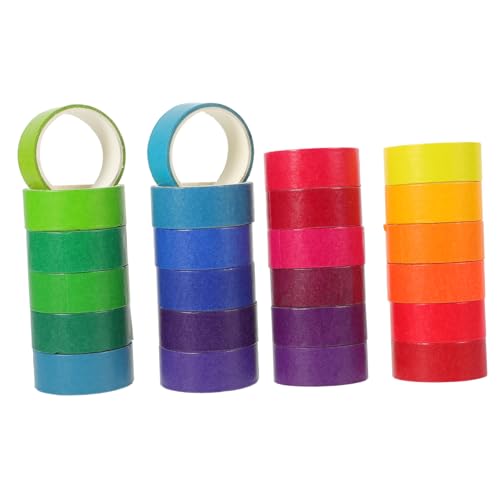 VILLFUL 24Rollen DIY Washi Tape Selbstklebende Bastelbänder Vielseitige Dekorative Klebebänder für Scrapbooking und Projekte von VILLFUL