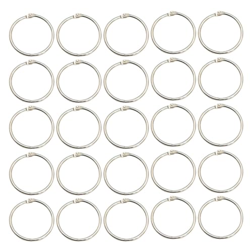 VILLFUL 25 Stück Ringschnallen, Karteikartenringe, Segmentierte Binderringe, Schnallen Für Lose Blätter, Schlüsselringclips, Hängende Schlüsselringe, Runde Clipringe, Notizblock von VILLFUL