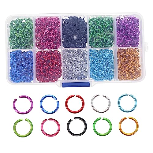 VILLFUL 250 Stück Farbige Aluminiumringe, Biegeringe, Mehrzweck Biegering, Armbandherstellung, Verschlüsse, Armband Verbindungsringe, Armband Biegering, Offene Biegeringe, von VILLFUL