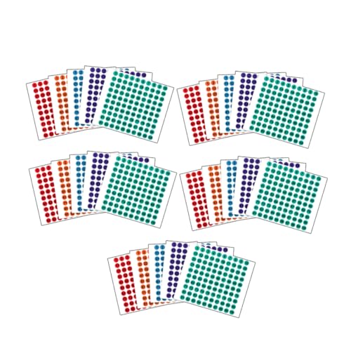 VILLFUL 2500 Stück Zahlenaufkleber Selbstklebende Runde für Aufbewahrungsboxen Kleidung und Bunten Designs für Vielseitige Anwendungen und Organisation von VILLFUL
