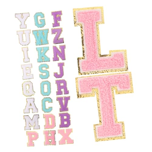 VILLFUL 26 Stück Teiliges Aufbügelbare Buchstaben Patches mit Besticktem Rand Bunte Chenille Applikationen für DIY Kleidung Rucksäcke Hüte Schuhe zur Reparatur und Dekoration von Textilien von VILLFUL