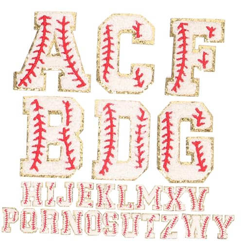 VILLFUL 26Stücke Selbstklebende Stickbuchstaben Patches Multifunktionale Chenille Flicken für Hüte Kleidung und Accessoires zum Dekorieren und Reparieren von Textilien von VILLFUL