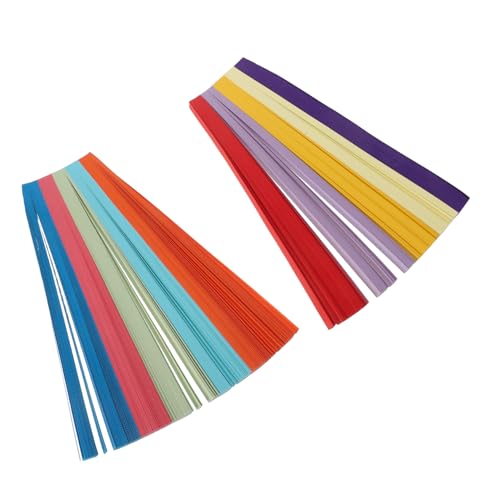 VILLFUL 2700 Blatt Bunte doppelseitige Origami-Papierstreifen Farben Stabiles Papier für DIY Lucky Star Falten Langlebiges Material Vielseitig für Handwerk Dekoration von VILLFUL