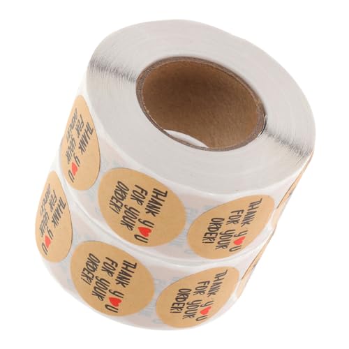 VILLFUL 2Rollen Runde Aufkleber für Geschenkverpackungen Kraftpapier Selbstklebend Vielseitig Einsetzbar für Backschachteln und Umschläge von VILLFUL