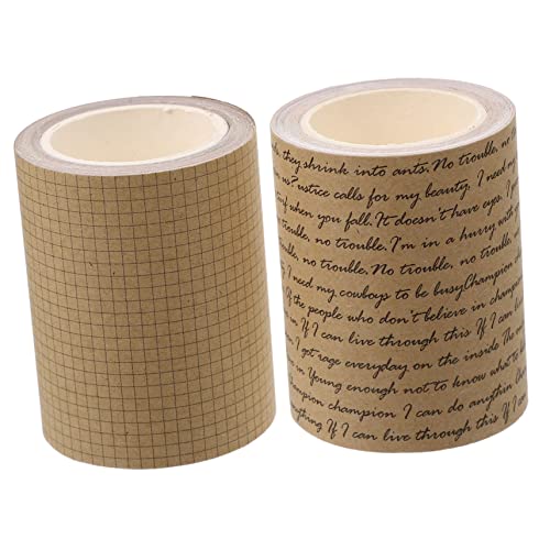 VILLFUL 2Rollen Vintage Klebeband Kraftpapier DIY Dekoration für Scrapbooking Selbstklebende Bänder Antikem Stil für Projekte und Handgemachte Designs von VILLFUL