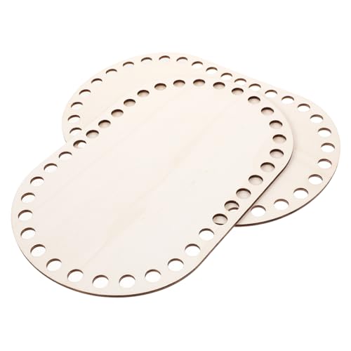 VILLFUL 2Stücke Holzbeutelboden für DIY Häkeln Leere Häkeltaschen Basen Naturholz Vielseitig Einsetzbar für Handarbeiten und Kunsthandwerk von VILLFUL