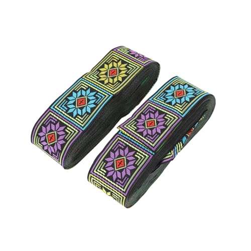 VILLFUL 2rollen Jacquard-nähband Dekorative Stickborte Für Kleidung Diy-kleidungsstickerei-dekor Heimwerker Zubehör Materialien von VILLFUL