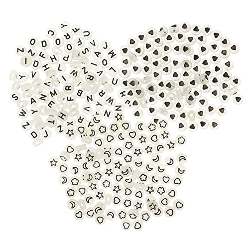 VILLFUL Leuchtende Acrylperlen Zum Basteln Zarte Armbandperlen Mit Loch Multifunktionale Perlen Für Diy-projekte Herzperlen Und Zahlenperlen von VILLFUL