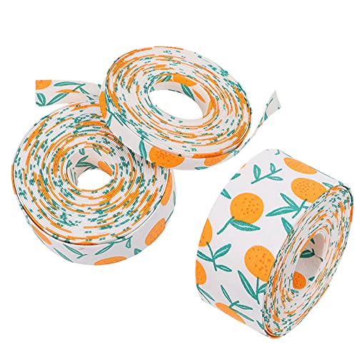 VILLFUL 3 Rollen DIY Früchte Muster Geschenkband À Doppelseitiges Dekorationsband für Handwerk Party Hochzeit Weihnachten Bastelprojekte von VILLFUL