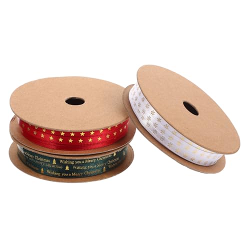 VILLFUL 3 Rollen Geschenkverpackungsbänder, Ornament DIY Band, Kranzband, Geschenkverpackungsband, Feiertagsbänder, Banddekor, Polyesterbänder, Bandverpackungsdekoration, Festliches Band VILLFUL 3 Rollen Geschenkverpackungsbänder, Ornament DIY Band, Kranzband, Geschenkverpackungsband, Feiertagsbänder, Banddekor, Polyesterbänder, Bandverpackungsdekoration, Festliches Band von VILLFUL