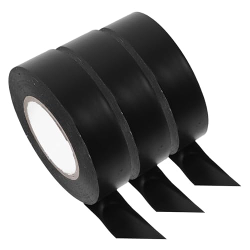 VILLFUL 3 Rollen Hochtemperaturbeständiges Isolierband Elektriker klebeband Schwarz PVC Elektrisches Klebeband für Kabelbündelung und Elektrische Isolierung von VILLFUL