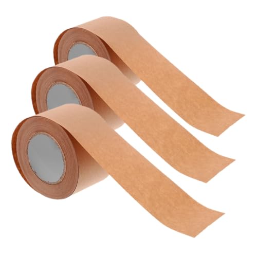VILLFUL 3 Rollen Kraftpapier Klebeband Hochviskoses Beschreibbares Paketband für Versand und Verpackung für Kartons Büro und Zuhause von VILLFUL