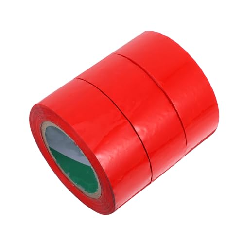 VILLFUL 3 Rollen Rotes Verpackungsklebeband Breit Stark Haftend für Versand und Umzug Hochviskoses Packband für Sichere und Einfache Identifizierung von VILLFUL