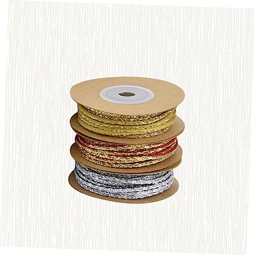 VILLFUL 3 Rollen Weihnachtliches Verpackungsband Polyester Ribbons für Geschenkverpackung DIY Party Dekoration Schleifenband Robust Langlebig von VILLFUL