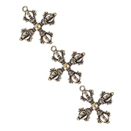 VILLFUL 3 STÜCKE Teiliges Vintage Messing Anhänger Buddhistische Vajra Schlüsselanhänger Charm mit Antiker Patina Detailliert Graviert für Handtaschen und Rucksäcke Symbolisch für Schutz VILLFUL 3 STÜCKE Teiliges Vintage Messing Anhänger Buddhistische Vajra Schlüsselanhänger Charm mit Antiker Patina Detailliert Graviert für Handtaschen und Rucksäcke Symbolisch für Schutz von VILLFUL