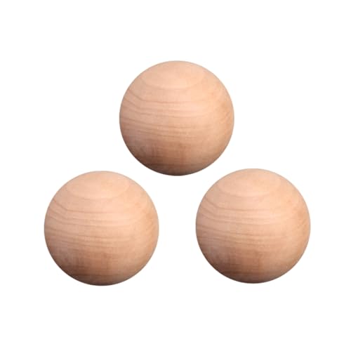 VILLFUL 3 STÜCKE Unbehandelte Holz Kugeln Natürliche Runde Form Durchmesser für DIY Bastelarbeiten und Dekorationen Vorbereitet für Anstrich und Verzierung von VILLFUL