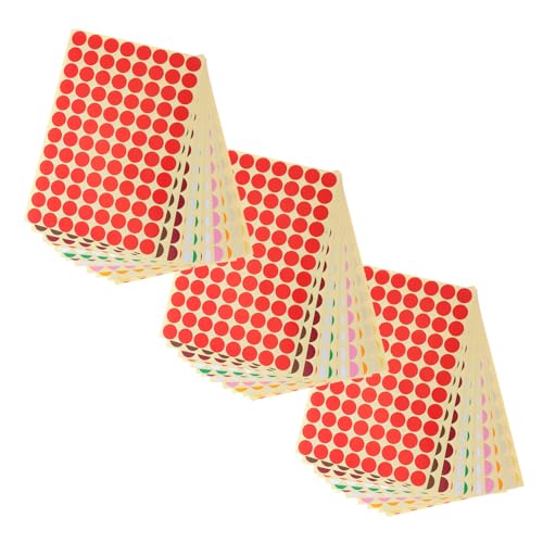 VILLFUL 3 Sätze Kleine Bunte Punktaufkleber Ablösbare Selbstklebende Runde Farbetiketten für Büro Klassenzimmer DIY Projekte Starke Haftung Langlebig Einfache Anwendung von VILLFUL