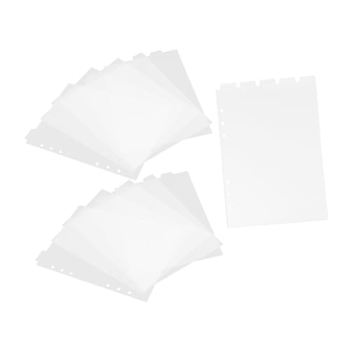 VILLFUL 3 Sätze Transparent Trennblätter mit Löchern Praktische Ordner Trennstreifen für Notizbücher Büro Zuhause Schreibmappe Zubehör Wiederbeschreibbare Tabs von VILLFUL