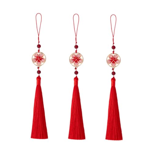 VILLFUL 3 Stück Chinesische Quaste Blumenanhänger Vintage Tassel Pendant für DIY und Dekoration für Neujahrsfeiern und Festliche Anlässe Leuchtendem Rot VILLFUL 3 Stück Chinesische Quaste Blumenanhänger Vintage Tassel Pendant für DIY und Dekoration für Neujahrsfeiern und Festliche Anlässe Leuchtendem Rot von VILLFUL