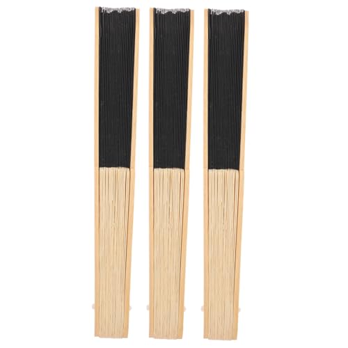 VILLFUL 3 Stück Faltfächer DIY Handfächer Leicht Tragbar Blanko Schwarz für Performance Dekoration VILLFUL 3 Stück Faltfächer DIY Handfächer Leicht Tragbar Blanko Schwarz für Performance Dekoration von VILLFUL