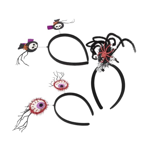 VILLFUL 3 Stück Halloween Haarreif mit Gruseligen Spinnen Totenkopf motiven Stilvolle Party haarschmuck für Damen Bequemes Tragen für Halloween Kostüm Cosplay partys von VILLFUL