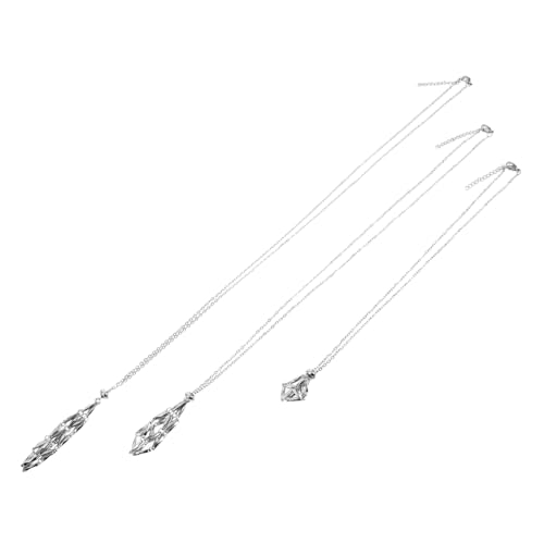 VILLFUL 3 Stück Halsketten mit Verstellbarer Leerer Kristallanhänger Käfig im Dreamcatcher Stil DIY Schmuck Bastelset für Kettengestaltung von VILLFUL