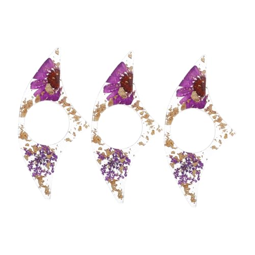 VILLFUL 3 Stück Teiliges Blumen Thump Buchseitenhalter Getrocknete Blumen Lesezeichen für Bücherliebhaber Tragbar Leicht mit Einzigartigem Harzdesign für Schule und Reisen von VILLFUL