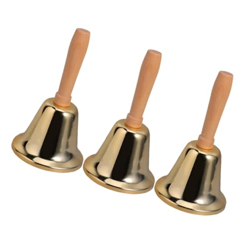 VILLFUL 3 Stück Teiliges Handglocke aus Metall mit Holzgriff Lautstarkes Signal für Restaurant Hotel Klassenzimmer und Veranstaltungen Handglocke für Alarm und Aufmerksamkeit VILLFUL 3 Stück Teiliges Handglocke aus Metall mit Holzgriff Lautstarkes Signal für Restaurant Hotel Klassenzimmer und Veranstaltungen Handglocke für Alarm und Aufmerksamkeit von VILLFUL