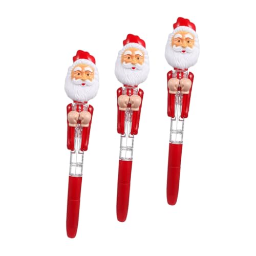 VILLFUL 3 Stück Teiliges Weihnachts-kugelschreiber Led-leuchte Lustiger Boxing-design-stift mit Leuchtendem Weihnachtsmann Partygeschenk und Kreatives Schreibgerät für Bürogebrauch von VILLFUL