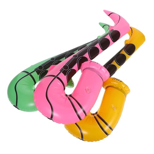 VILLFUL 3 Stücke Aufblasbares Saxophon Photobooth -Requisiten aufblasbare Requisiten Aufblasbare Saxophonspielzeuge Musikinstrumente Saxophon Aufblasbares Requisitenspielzeug PVC von VILLFUL