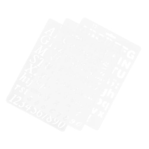 VILLFUL 3 Teiliges Zeichenschablonen Lineal, Bastel Malschablonen, DIY Zubehör, Sprühfarbenschablone, Malschablonen, Zarte Buchstabenschablonen, Englische Buchstabenschablonen, von VILLFUL