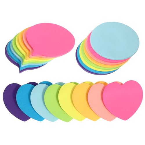 VILLFUL 30 Blatt Grundschüler Sticker Aufkleber farbige Notizbilder Büro-Notizblock Lehrerbedarf für Herz Notizblock Kindernotizbücher für Mädchen Memo -Pad Papier von VILLFUL