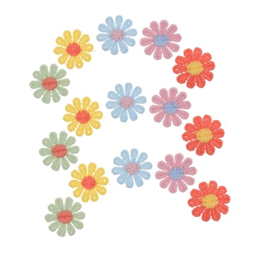 VILLFUL 30 Stück Kleine Gänseblümchen -stoffaufkleber Flicken Für Kleidung Gestickte Blumenapplikationen Kleidung Gestickter Aufnäher Kleiderflicken Süße Aufnäher Polyester Und Baumwolle von VILLFUL