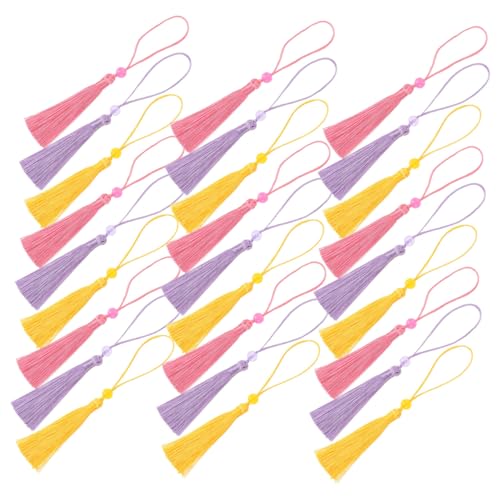 VILLFUL 30 Stück Quastenanhänger, Quasten Zum Basteln, Mehrzweck Hängequaste, Dekorativer Quastenanhänger, Handtaschen Hängequaste, Handfächer, DIY Quaste Für Lesezeichen, Quaste Zum von VILLFUL