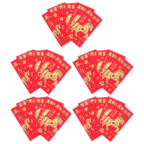VILLFUL 30 Stück Rote Umschläge für Jahr Des Pferdes Kreative und Präge Designs für Chinesische Neujahr Traditionelle Hong Bao für Feierlichkeiten und VILLFUL 30 Stück Rote Umschläge für Jahr Des Pferdes Kreative und Präge Designs für Chinesische Neujahr Traditionelle Hong Bao für Feierlichkeiten und von VILLFUL