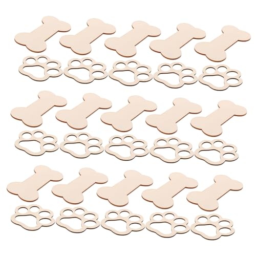 VILLFUL 30 Stück Teiliges Holzornamente in Knochen Pfotenform Naturbelassene Diy-holzanhänger zum Bemalen Glatte Kanten Rustikale Holzstruktur für Haustierparty Hochzeits VILLFUL 30 Stück Teiliges Holzornamente in Knochen Pfotenform Naturbelassene Diy-holzanhänger zum Bemalen Glatte Kanten Rustikale Holzstruktur für Haustierparty Hochzeits von VILLFUL
