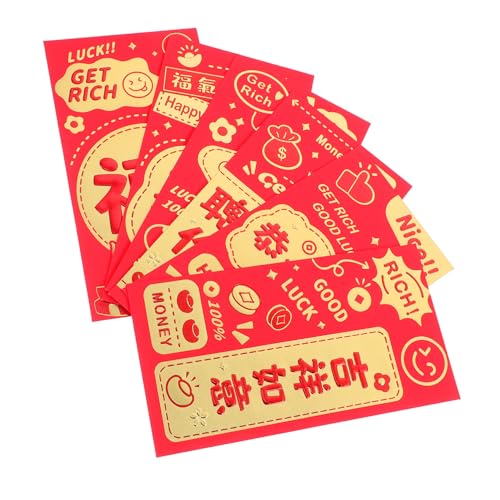 VILLFUL 30 Stück Teiliges Rote Umschläge aus Papier Chinesisches Neujahr Hochzeit und Geburtstag Praktische Elegantes Design mit Traditionellen Mustern Vielseitig für Feiern und Geschenke von VILLFUL