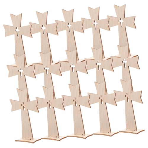 VILLFUL 30 Stück Teiliges Set DIY Holzkreuze zum Basteln Unfertige Holzschnittformen für Kreative Kinderprojekte Sicher und Leicht zu Bemalen für Feiertagsdekorationen und Kreative von VILLFUL