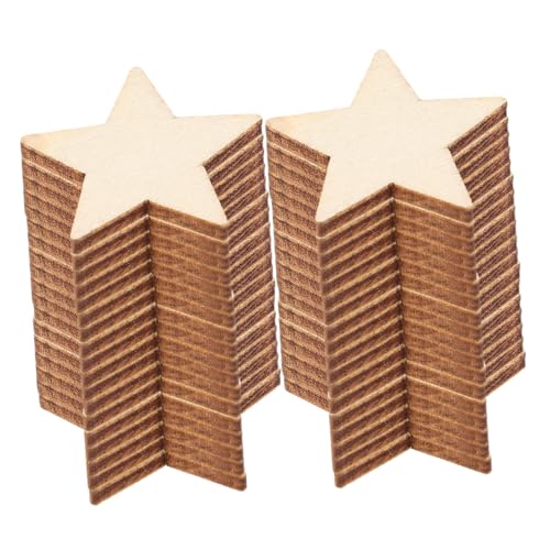 VILLFUL 300 Stück Blanko Holzsterne für Bastelprojekte Unfertige Holzscheiben für Weihnachten Hochzeiten und Partys Diy zum Sterne Naturholz von VILLFUL