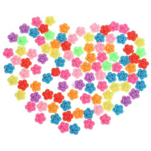VILLFUL 300 Stück Bunte Rosen Schmuckperlen für DIY Armband Halskette Schmuckherstellung Farbige Rosen Abstandshalter Perlen Handgefertigte Bastel Accessoires für Schmuck und Geschenke von VILLFUL