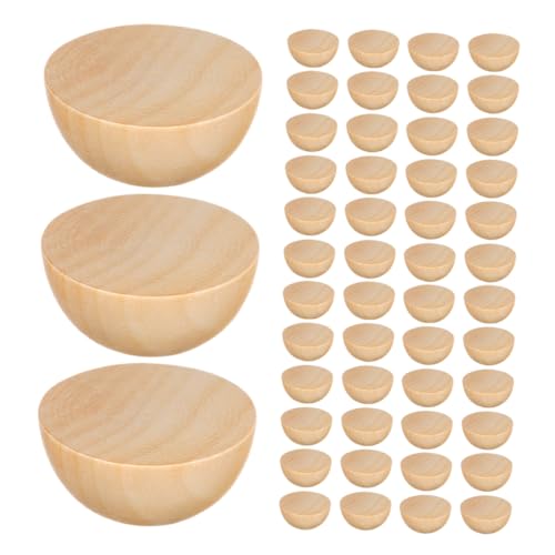VILLFUL 300 Stück Halbrunde Holzperlen Unbemalt Holzhalbkugeln Für DIY Bastelprojekte Weihnachtsdekorationen Vielseitige Holzornamente Für Erwachsene von VILLFUL