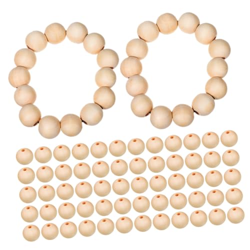 VILLFUL 300 Stück Natürliche Holzperlen Unbehandelte Runde Bastelperlen mit Loch für Schmuckherstellung DIY Armbänder und Dekorationen zum Auffädeln von VILLFUL