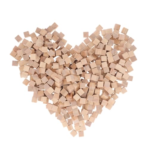 VILLFUL 300 Stück Teiliges Natürliche Holzklötze Quadratisch für Unlackierte Holzwürfel zum Basteln Stempeln Lernen und Frühkindlicher Vielseitig für DIY und Spielspaß von VILLFUL
