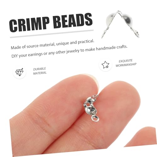 VILLFUL 300 Stück Teiliges Schmuck Crimps Perlen Runde Endkappen aus Hautfreundlichem Material Langlebig und Stabil für DIY Schmuckherstellung und Armbandverschluss Silberfarben für VILLFUL 300 Stück Teiliges Schmuck Crimps Perlen Runde Endkappen aus Hautfreundlichem Material Langlebig und Stabil für DIY Schmuckherstellung und Armbandverschluss Silberfarben für von VILLFUL