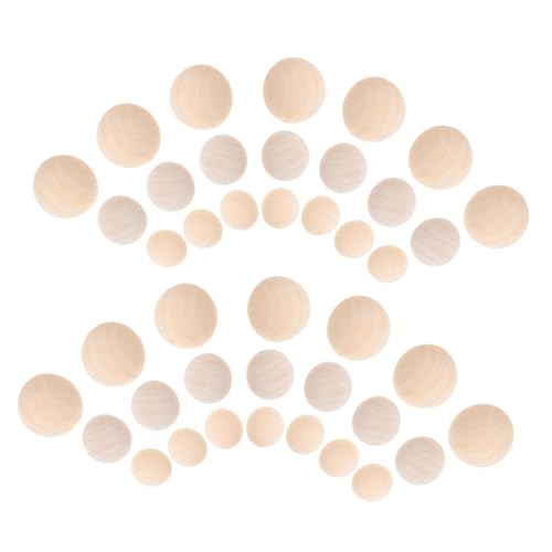 VILLFUL 300stücke Holzperlen Unlackierte Halbrunde DIY Bastelkugeln Für Junge Mädchen Bastelprojekte Heimdekoration Und Partybedarf von VILLFUL