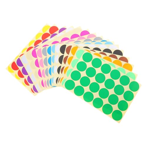 VILLFUL 32 Blatt Farbcodierte Tags Runde Farbige Aufkleber Farbige, Abnehmbare Etiketten Farbiger Etikettenaufkleber Runde Farbcodierungsetiketten Kleine Farbige Punktaufkleber Papier von VILLFUL