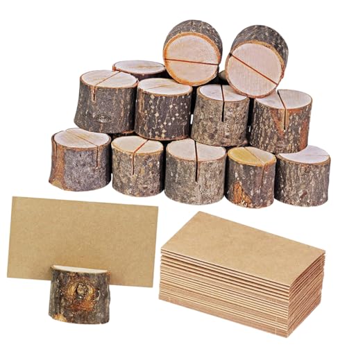 VILLFUL 35 Sätze Teiliges Holzrinde Memohalter mit Karten Rustikale Lärchenholz Tischkartenhalter für Hochzeiten Partys und Dekoration Natürlicher Baumstumpf Zettel und Fotoclips VILLFUL 35 Sätze Teiliges Holzrinde Memohalter mit Karten Rustikale Lärchenholz Tischkartenhalter für Hochzeiten Partys und Dekoration Natürlicher Baumstumpf Zettel und Fotoclips von VILLFUL