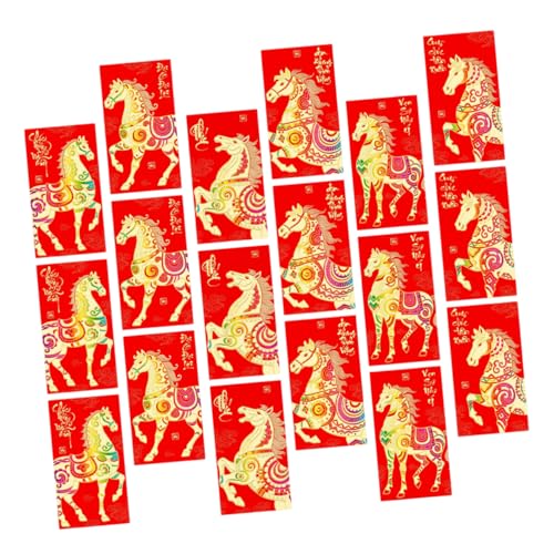 VILLFUL 36 Stück Chinesische Rote Umschläge Pferdejahr Hongbao Cash Packets Lai See Für Frühlingsfest Hochzeit Geburtstag Traditionelle Geschenkumschläge von VILLFUL