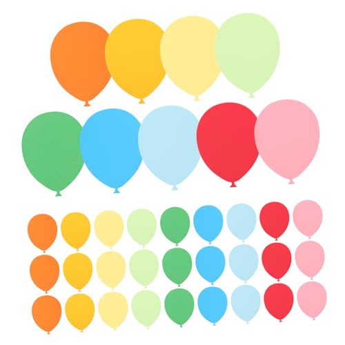VILLFUL 36 Stück Teiliges Ballon papier deko Handgeschnittene Bunte Ballon motive für Klassenraum Pinnwand Wiederverwendbare Geburtstags Karnevals dekoration Schnelle Anbringung von VILLFUL